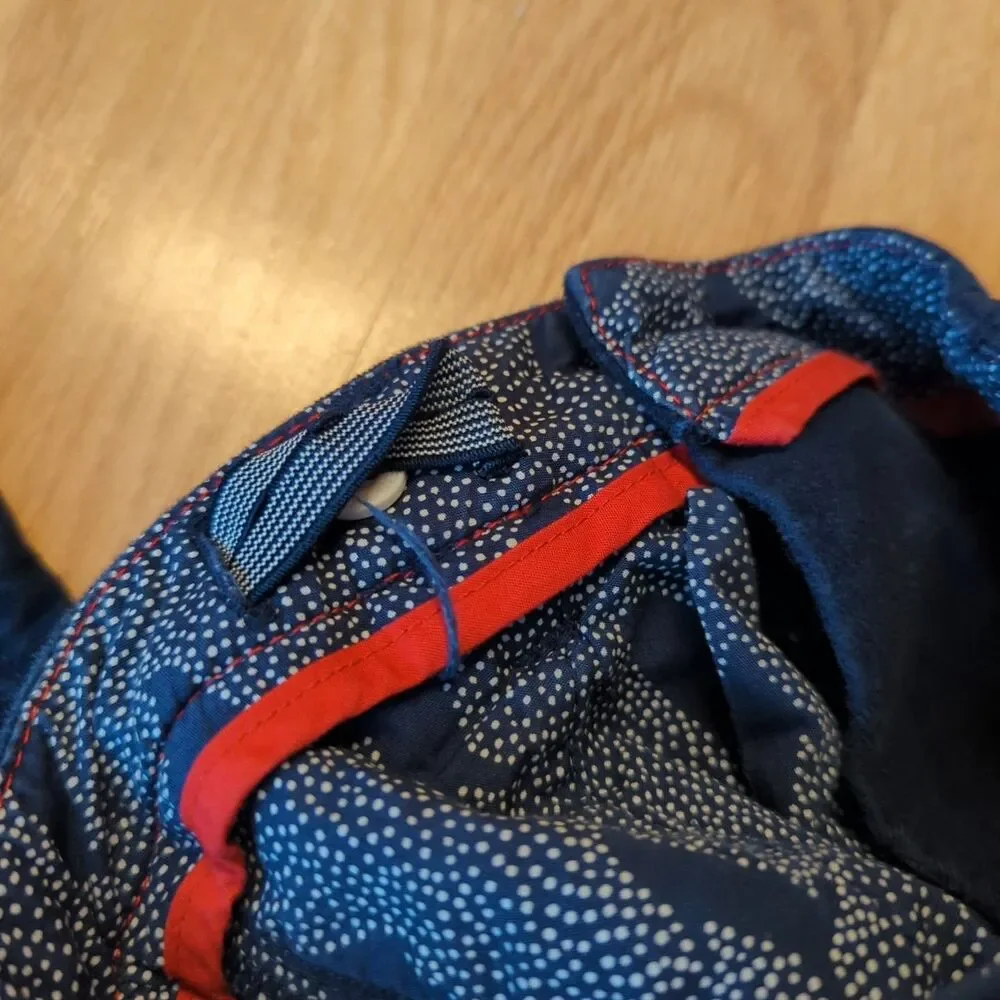 Mini Boden Pants Kids Girls 8Y Blue Skinny Pleated Velvet Soft Adjustable Waist